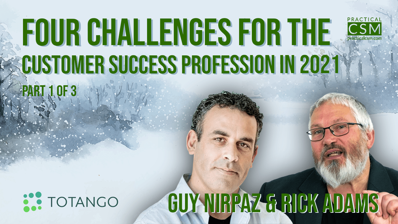 Four challenges for the Customer Success Profession in 2021 - Guy Nirpaz - Part 1
